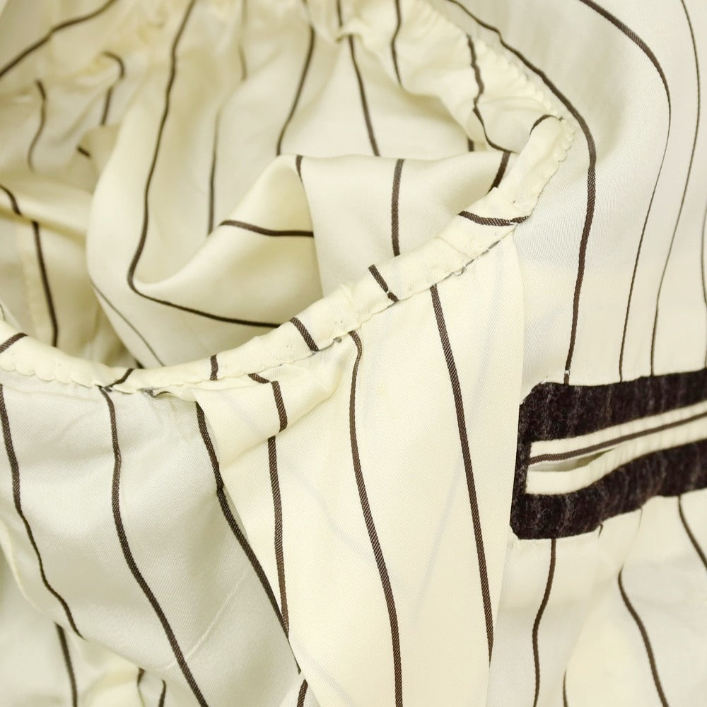 【中古】バセットウォーカー BASSETT WALKER ウール ストライプ スリーピース 2つボタンスーツ ダークブラウンxブラック【 46 】【 状態ランクC 】【 メンズ 】