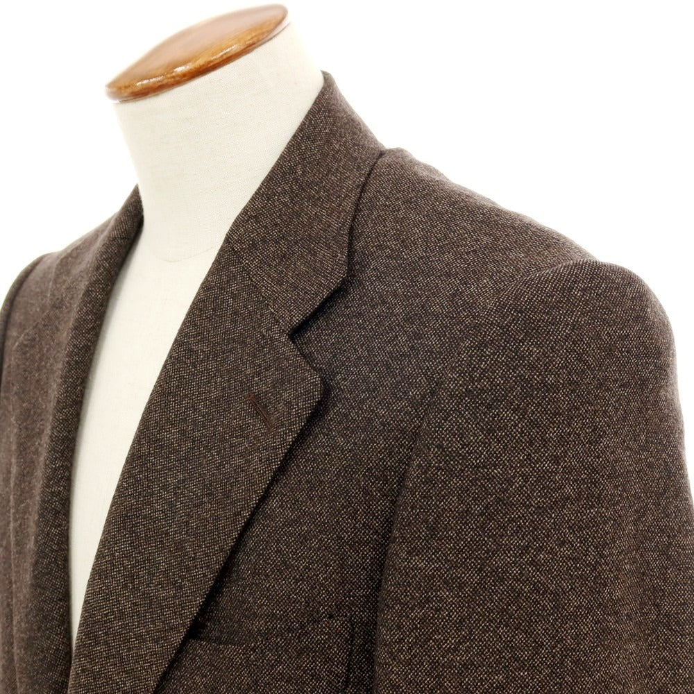 【中古】バセットウォーカー BASSETT WALKER ウール 3つボタンスーツ ダークブラウンxブラック【 46 】【 状態ランクD 】【 メンズ 】
