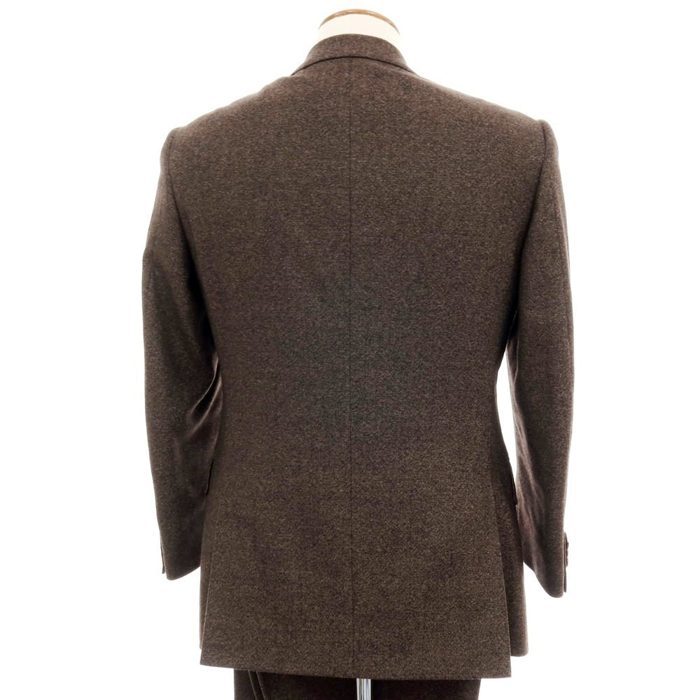 【中古】バセットウォーカー BASSETT WALKER ウール 3つボタンスーツ ダークブラウンxブラック【 46 】【 状態ランクD 】【 メンズ 】