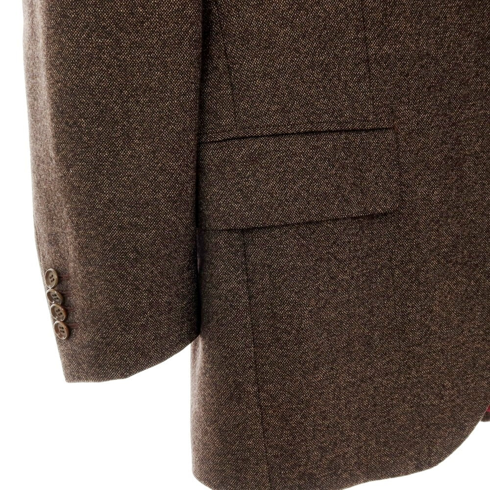 【中古】バセットウォーカー BASSETT WALKER ウール 3つボタンスーツ ダークブラウンxブラック【 46 】【 状態ランクD 】【 メンズ 】