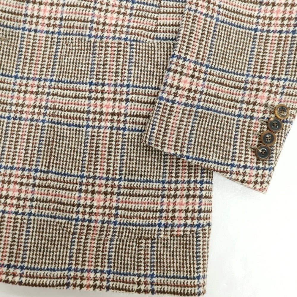 【中古】サルトリア カスタンジア Sartoria Castangia ウール チェック テーラードジャケット ブラウン【 42 】【 状態ランクA 】【 メンズ 】