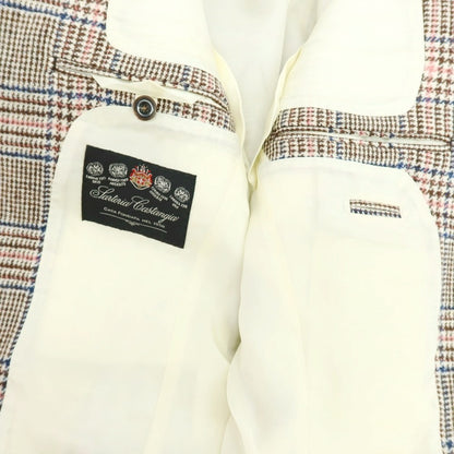 【中古】サルトリア カスタンジア Sartoria Castangia ウール チェック テーラードジャケット ブラウン【 42 】【 状態ランクA 】【 メンズ 】