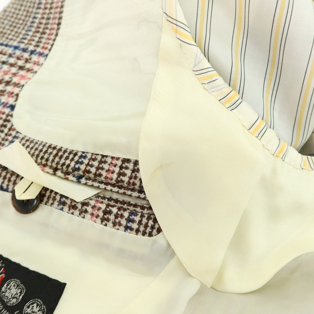 【中古】サルトリア カスタンジア Sartoria Castangia ウール チェック テーラードジャケット ブラウン【 42 】【 状態ランクA 】【 メンズ 】