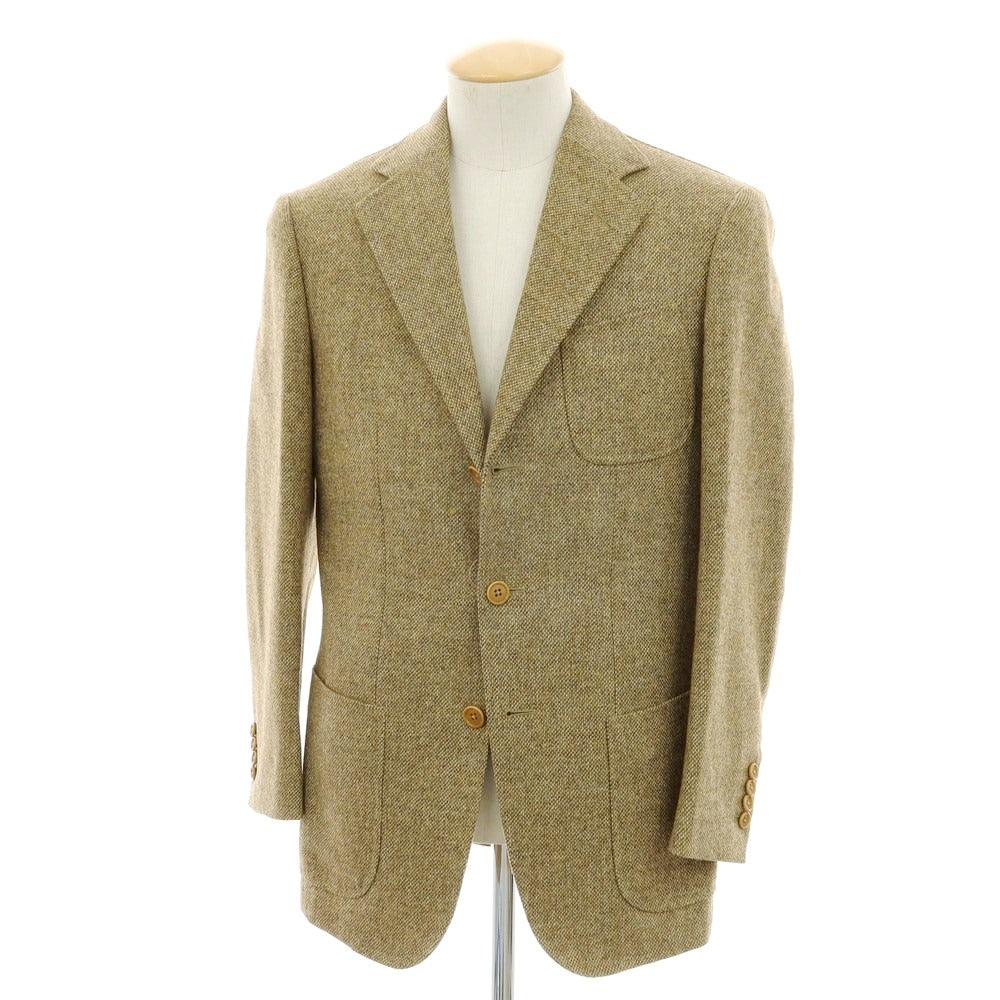 【中古】サルトリア カスタンジア Sartoria Castangia ウール テーラードジャケット イエローブラウン【 44 】【 状態ランクD 】【 メンズ 】