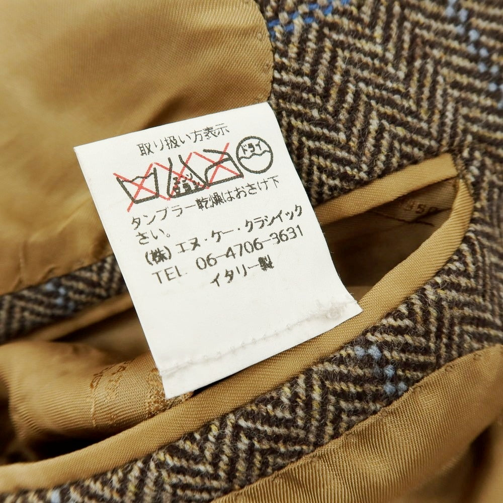 【中古】サルトリア カスタンジア Sartoria Castangia ウール チェック テーラードジャケット ブラウン×ライトブルー【 42 】【 状態ランクA 】【 メンズ 】