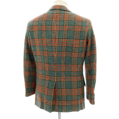 【中古】ジャン フランコ ボメザドリ Gian Franco Bommezzadri ウール チェック テーラードジャケット グリーン【 44 】【 状態ランクC 】【 メンズ 】