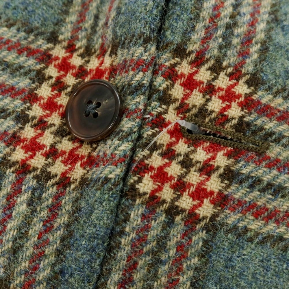 【中古】ジャン フランコ ボメザドリ Gian Franco Bommezzadri ウール チェック テーラードジャケット グリーン【 44 】【 状態ランクC 】【 メンズ 】