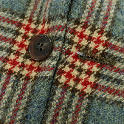 【中古】ジャン フランコ ボメザドリ Gian Franco Bommezzadri ウール チェック テーラードジャケット グリーン【 44 】【 状態ランクC 】【 メンズ 】