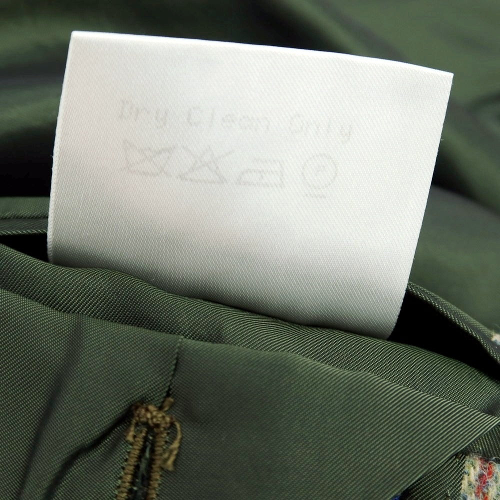 【中古】ジャン フランコ ボメザドリ Gian Franco Bommezzadri ウール チェック テーラードジャケット グリーン【 44 】【 状態ランクC 】【 メンズ 】