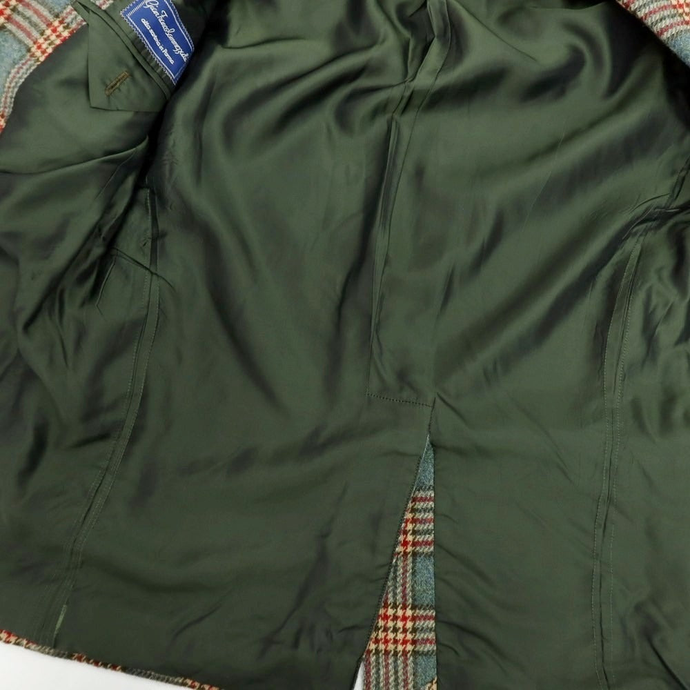 【中古】ジャン フランコ ボメザドリ Gian Franco Bommezzadri ウール チェック テーラードジャケット グリーン【 44 】【 状態ランクC 】【 メンズ 】