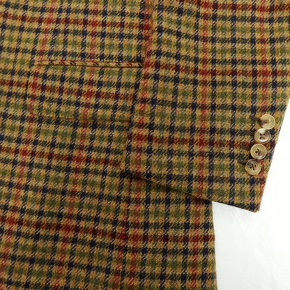 【中古】ベルベスト Belvest ウール チェック テーラードジャケット ブラウン【 46 】【 状態ランクD 】【 メンズ 】