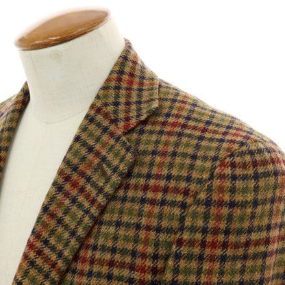 【中古】ベルベスト Belvest ウール チェック テーラードジャケット ブラウン【 46 】【 状態ランクD 】【 メンズ 】