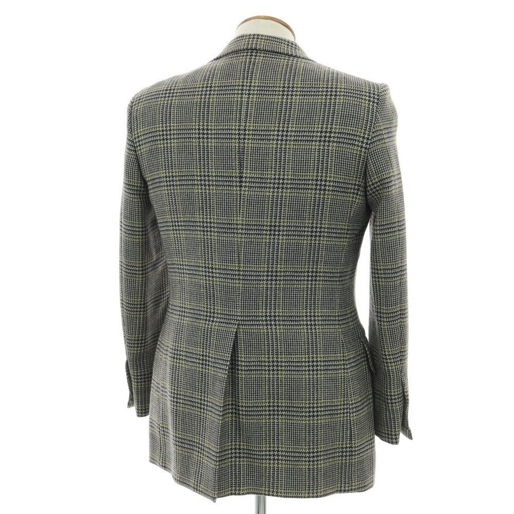 【中古】ソブリン SOVEREIGN ウール チェック テーラードジャケット グレー系xモスグリーン【 46 】【 状態ランクA 】【 メンズ 】