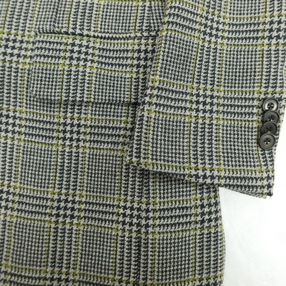 【中古】ソブリン SOVEREIGN ウール チェック テーラードジャケット グレー系xモスグリーン【 46 】【 状態ランクA 】【 メンズ 】