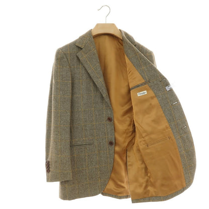 【中古】カモシタ camoshita ウール チェック テーラードジャケット カーキブラウン【 44 】【 状態ランクA 】【 メンズ 】