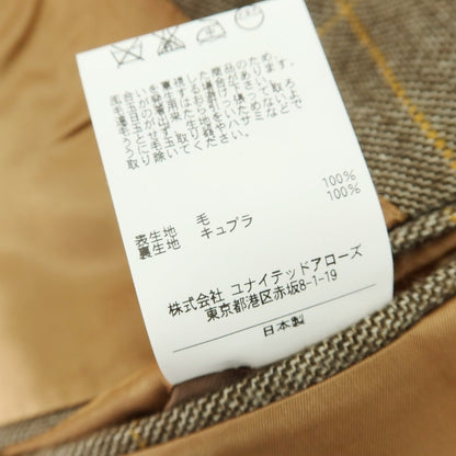 【中古】カモシタ camoshita ウール チェック テーラードジャケット カーキブラウン【 44 】【 状態ランクA 】【 メンズ 】