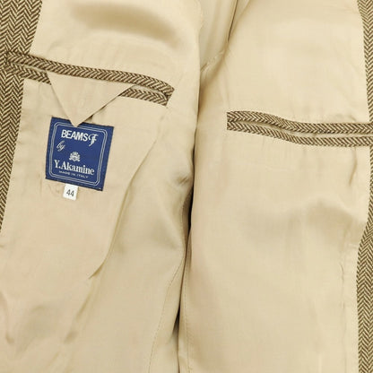 【中古】アカミネ Y.Akamine ウール テーラードジャケット ブラウン系【 44 】【 状態ランクC 】【 メンズ 】