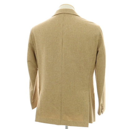 【中古】アカミネ Y.Akamine ウール ハウンドトゥース テーラードジャケット ライトブラウン×ブラウン【 44 】【 状態ランクB 】【 メンズ 】