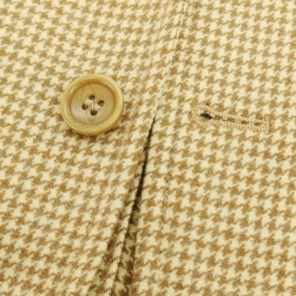 【中古】アカミネ Y.Akamine ウール ハウンドトゥース テーラードジャケット ライトブラウン×ブラウン【 44 】【 状態ランクB 】【 メンズ 】