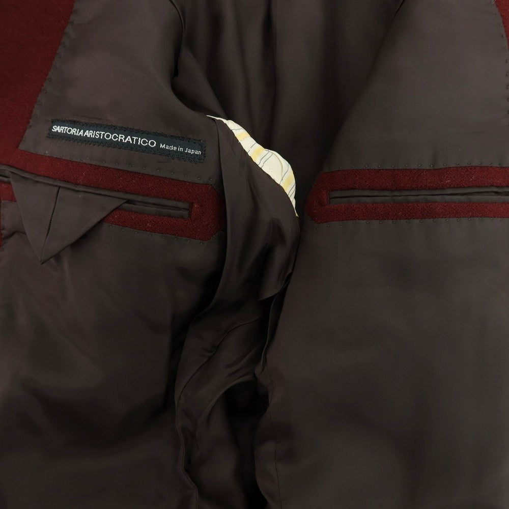 【中古】アリストクラティコ ARISTOCRATICO ウール テーラードジャケット マルーン【 44 】【 状態ランクB 】【 メンズ 】