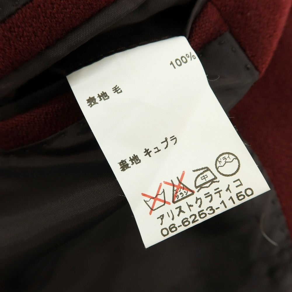 【中古】アリストクラティコ ARISTOCRATICO ウール テーラードジャケット マルーン【 44 】【 状態ランクB 】【 メンズ 】
