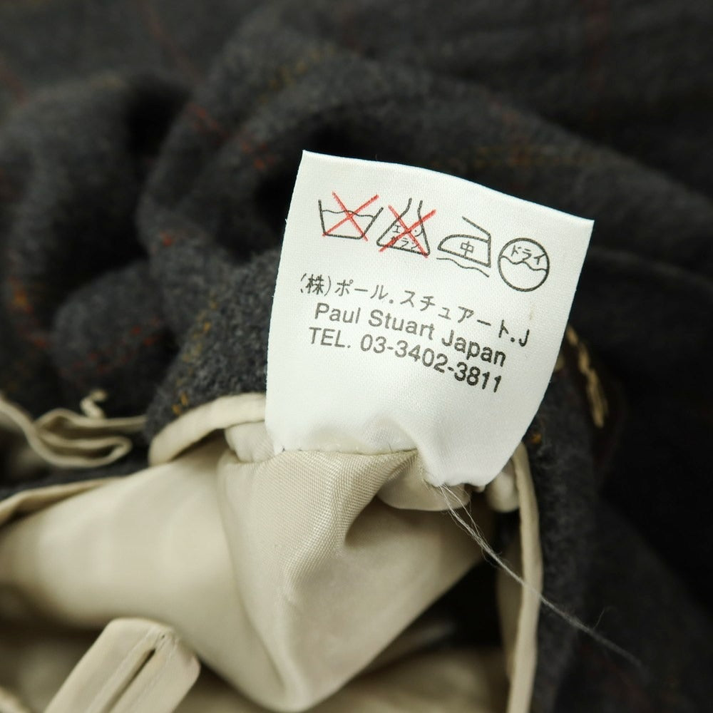 【中古】ポールスチュアート PAUL STUART ウール チェック テーラードジャケット ダークグレーxブラウン系【 S 】【 状態ランクB 】【 メンズ 】