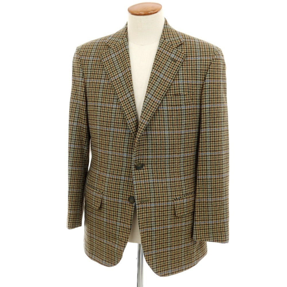 【中古】ラバッツォーロ RAVAZZOLO ウール チェック 3B カジュアルジャケット グリーン系xブルー【 46 】【 状態ランクA 】【 メンズ 】