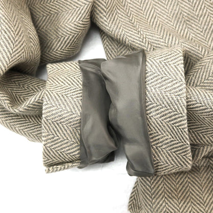 【中古】ポロ ラルフローレン Polo Ralph Lauren シルクリネンウール ヘリンボーン 3B テーラードジャケット グレーxライトベージュ【サイズA5】【 状態ランクB 】【 メンズ 】