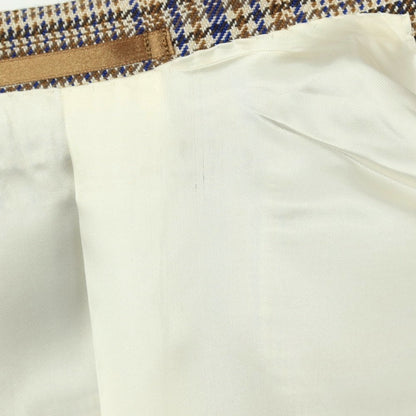 【中古】【未使用】トゥモローランド TOMORROWLAND PILGRIM コットン チェック 2B テーラードジャケット ブラウンxロイヤルブルー【サイズ46】【 状態ランクS 】【 メンズ 】