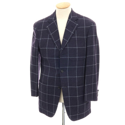 【中古】ヴァルディターロ Valditaro ウール ウィンドウペーンチェック 3B テーラードジャケット ネイビーxブルー【 44 】【 状態ランクB 】【 メンズ 】
