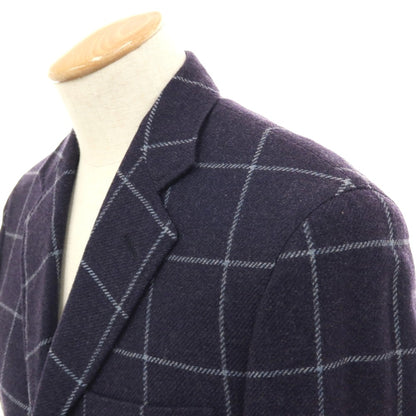 【中古】ヴァルディターロ Valditaro ウール ウィンドウペーンチェック 3B テーラードジャケット ネイビーxブルー【 44 】【 状態ランクB 】【 メンズ 】