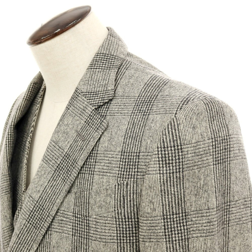 【中古】セイシェルズマインズ seychelles minds ツーピース SUPER100’S ウール グレンチェック 2B カジュアルジャケット グレーxブラック【 表記なし（L位） 】【 状態ランクB 】【 メンズ 】