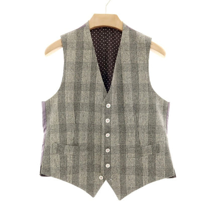 【中古】セイシェルズマインズ seychelles minds ツーピース SUPER100’S ウール グレンチェック 2B カジュアルジャケット グレーxブラック【 表記なし（L位） 】【 状態ランクB 】【 メンズ 】