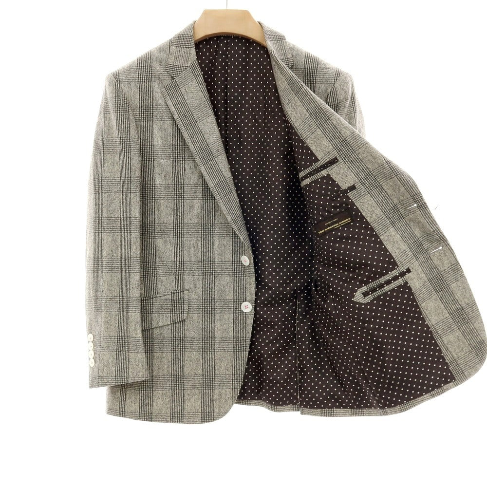 【中古】セイシェルズマインズ seychelles minds ツーピース SUPER100’S ウール グレンチェック 2B カジュアルジャケット グレーxブラック【 表記なし（L位） 】【 状態ランクB 】【 メンズ 】