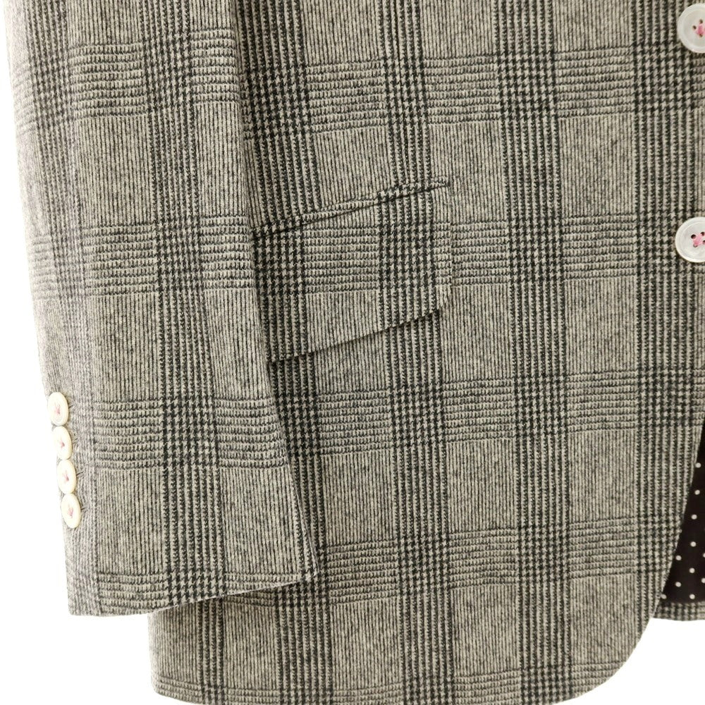 【中古】セイシェルズマインズ seychelles minds ツーピース SUPER100’S ウール グレンチェック 2B カジュアルジャケット グレーxブラック【 表記なし（L位） 】【 状態ランクB 】【 メンズ 】