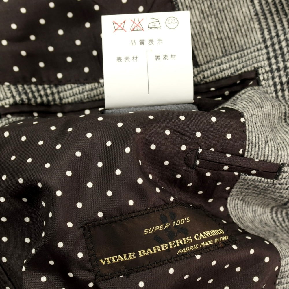 【中古】セイシェルズマインズ seychelles minds ツーピース SUPER100’S ウール グレンチェック 2B カジュアルジャケット グレーxブラック【 表記なし（L位） 】【 状態ランクB 】【 メンズ 】