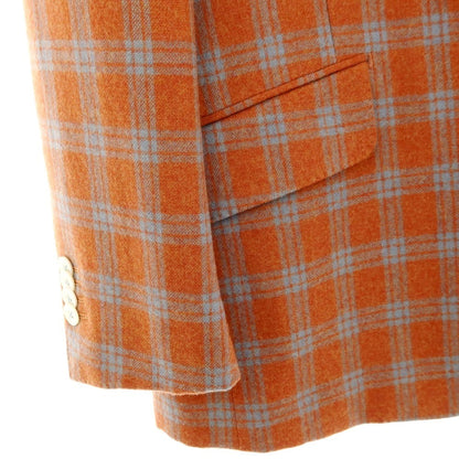 【中古】セイシェルズマインズ seychelles minds ツーピース ウール系 チェック 2B カジュアルジャケット オレンジ【 表記なし（L位） 】【 状態ランクB 】【 メンズ 】