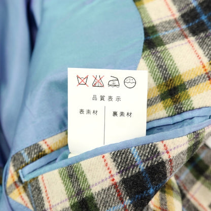 【中古】セイシェルズマインズ seychelles minds ツーピース ウール系 チェック 2B カジュアルジャケット アイボリーxマルチカラー【 表記なし（L位） 】【 状態ランクB 】【 メンズ 】