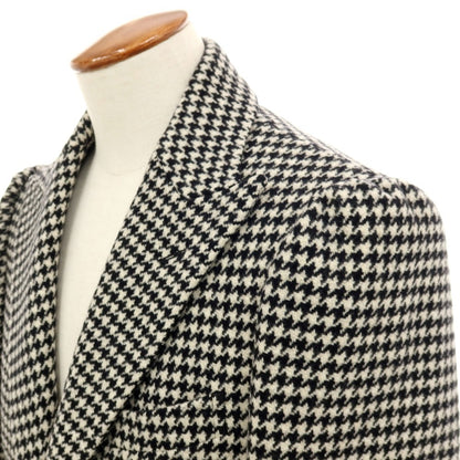 【中古】ユニバーサルランゲージ UNIVERSAL LANGUAGE ウール ハウンドトゥース柄 チェスターフィールドコート ブラックxホワイト【 M 】【 状態ランクA 】【 メンズ 】