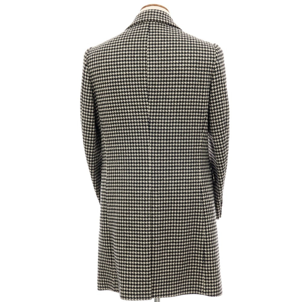 【中古】ユニバーサルランゲージ UNIVERSAL LANGUAGE ウール ハウンドトゥース柄 チェスターフィールドコート ブラックxホワイト【 M 】【 状態ランクA 】【 メンズ 】