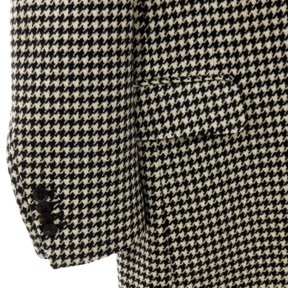 【中古】ユニバーサルランゲージ UNIVERSAL LANGUAGE ウール ハウンドトゥース柄 チェスターフィールドコート ブラックxホワイト【 M 】【 状態ランクA 】【 メンズ 】