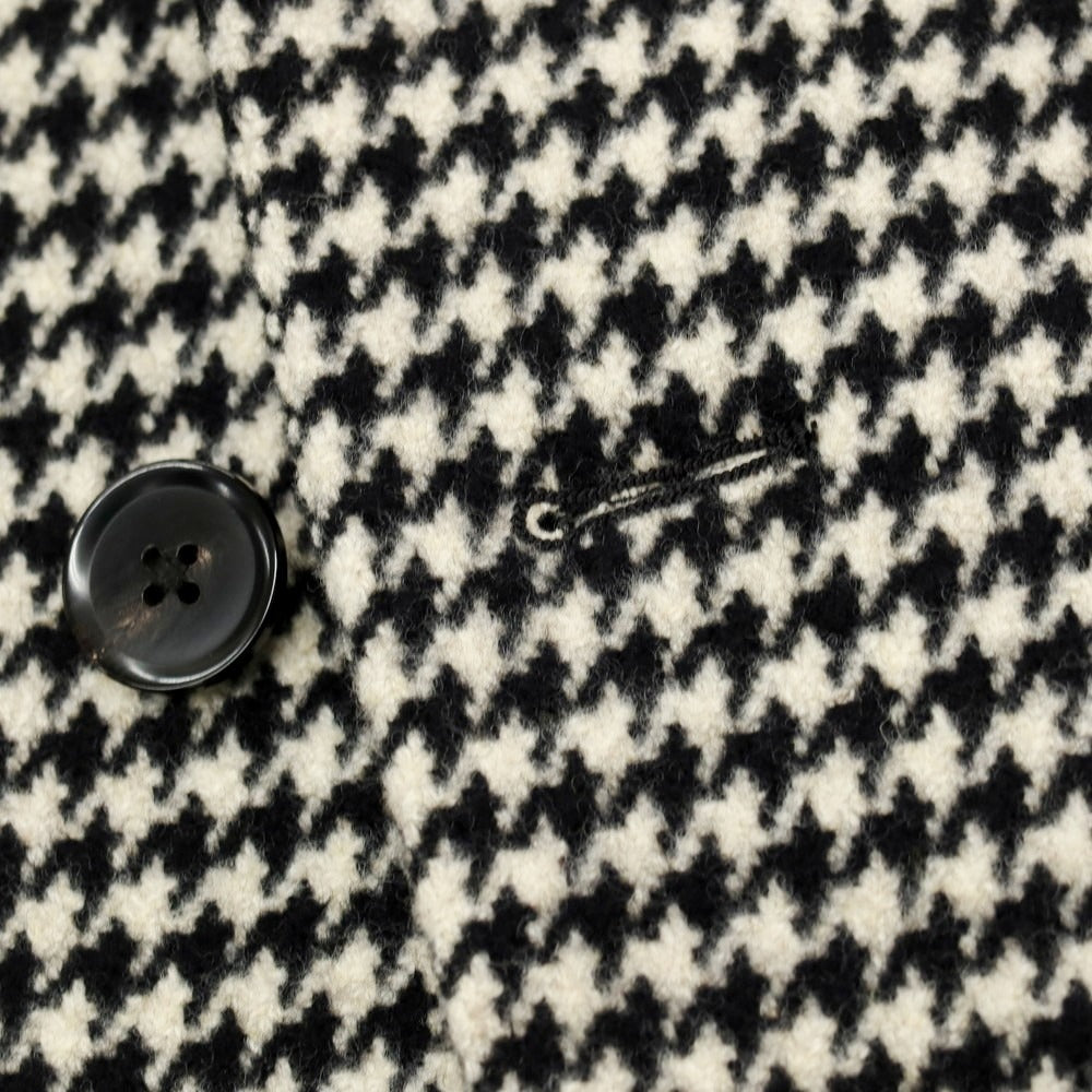 【中古】ユニバーサルランゲージ UNIVERSAL LANGUAGE ウール ハウンドトゥース柄 チェスターフィールドコート ブラックxホワイト【 M 】【 状態ランクA 】【 メンズ 】