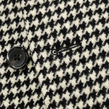 【中古】ユニバーサルランゲージ UNIVERSAL LANGUAGE ウール ハウンドトゥース柄 チェスターフィールドコート ブラックxホワイト【 M 】【 状態ランクA 】【 メンズ 】