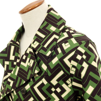 【中古】ハンコック HANCOCK ×Pierre-Louis Mascia ゴム引きコットン ダブルブレストコート グリーンxダークブラウン【 38 】【 状態ランクC 】【 メンズ 】