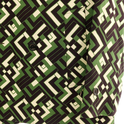 【中古】ハンコック HANCOCK ×Pierre-Louis Mascia ゴム引きコットン ダブルブレストコート グリーンxダークブラウン【 38 】【 状態ランクC 】【 メンズ 】