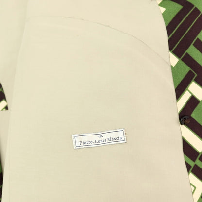 【中古】ハンコック HANCOCK ×Pierre-Louis Mascia ゴム引きコットン ダブルブレストコート グリーンxダークブラウン【 38 】【 状態ランクC 】【 メンズ 】