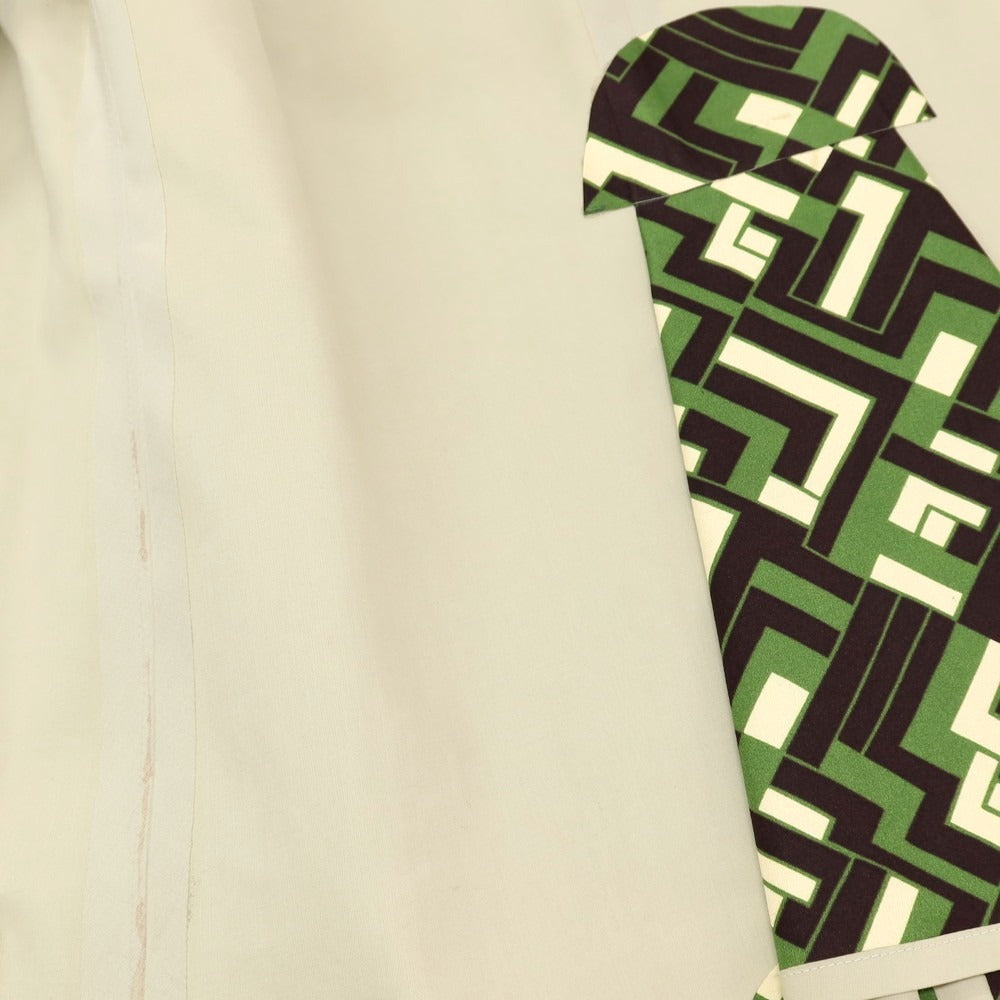 【中古】ハンコック HANCOCK ×Pierre-Louis Mascia ゴム引きコットン ダブルブレストコート グリーンxダークブラウン【 38 】【 状態ランクC 】【 メンズ 】