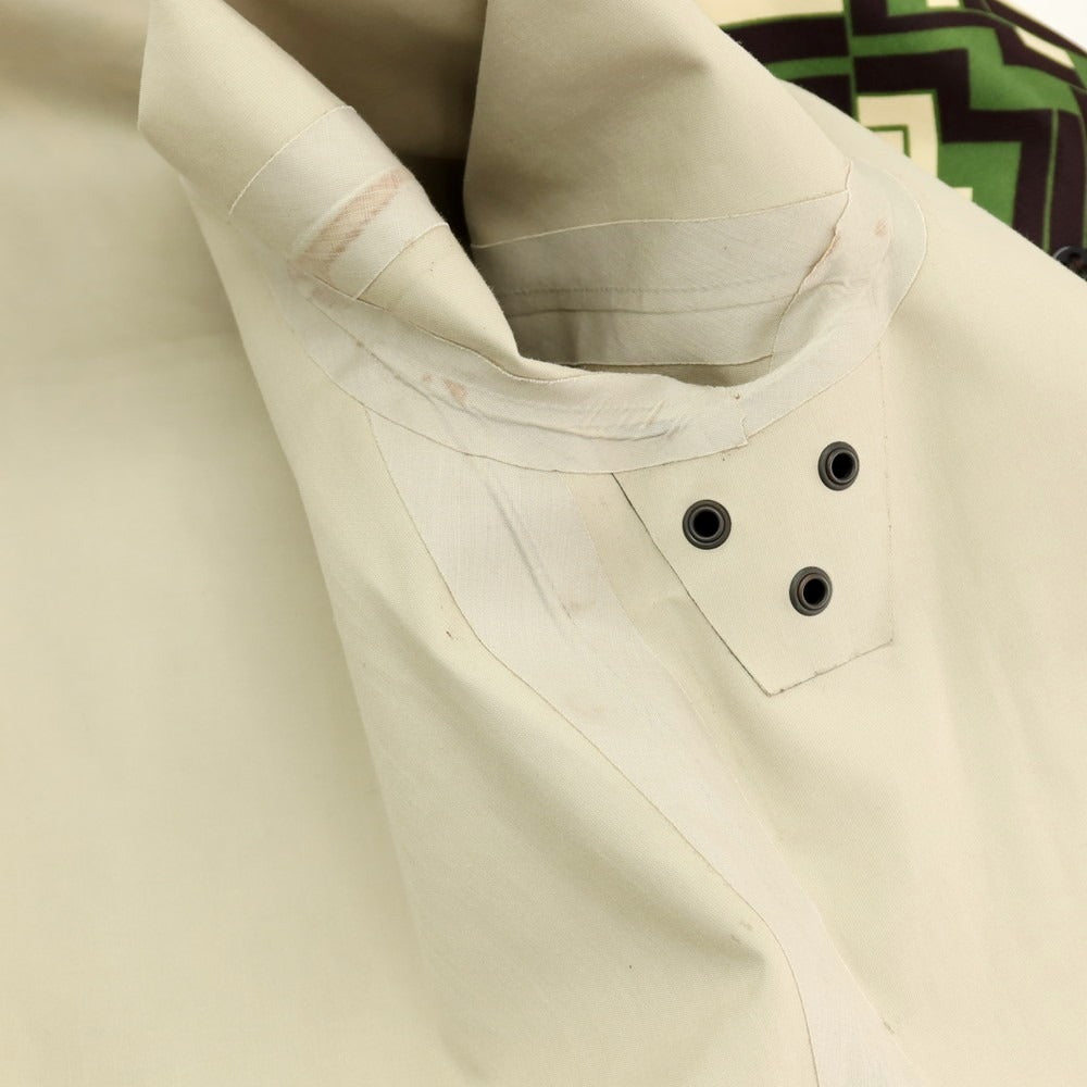 【中古】ハンコック HANCOCK ×Pierre-Louis Mascia ゴム引きコットン ダブルブレストコート グリーンxダークブラウン【 サイズ38 】【 状態ランクC 】【 メンズ 】 [APD]