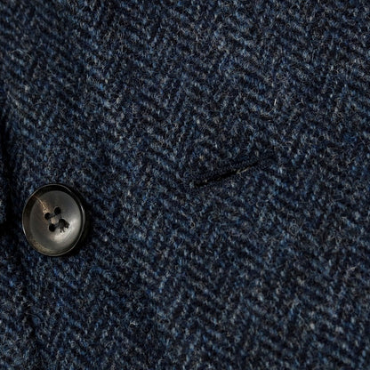 【中古】ラクアアンドシー lacquer&amp;c ハリスツイード ダブルブレストポロコート ネイビー【 S 】【 状態ランクB 】【 メンズ 】