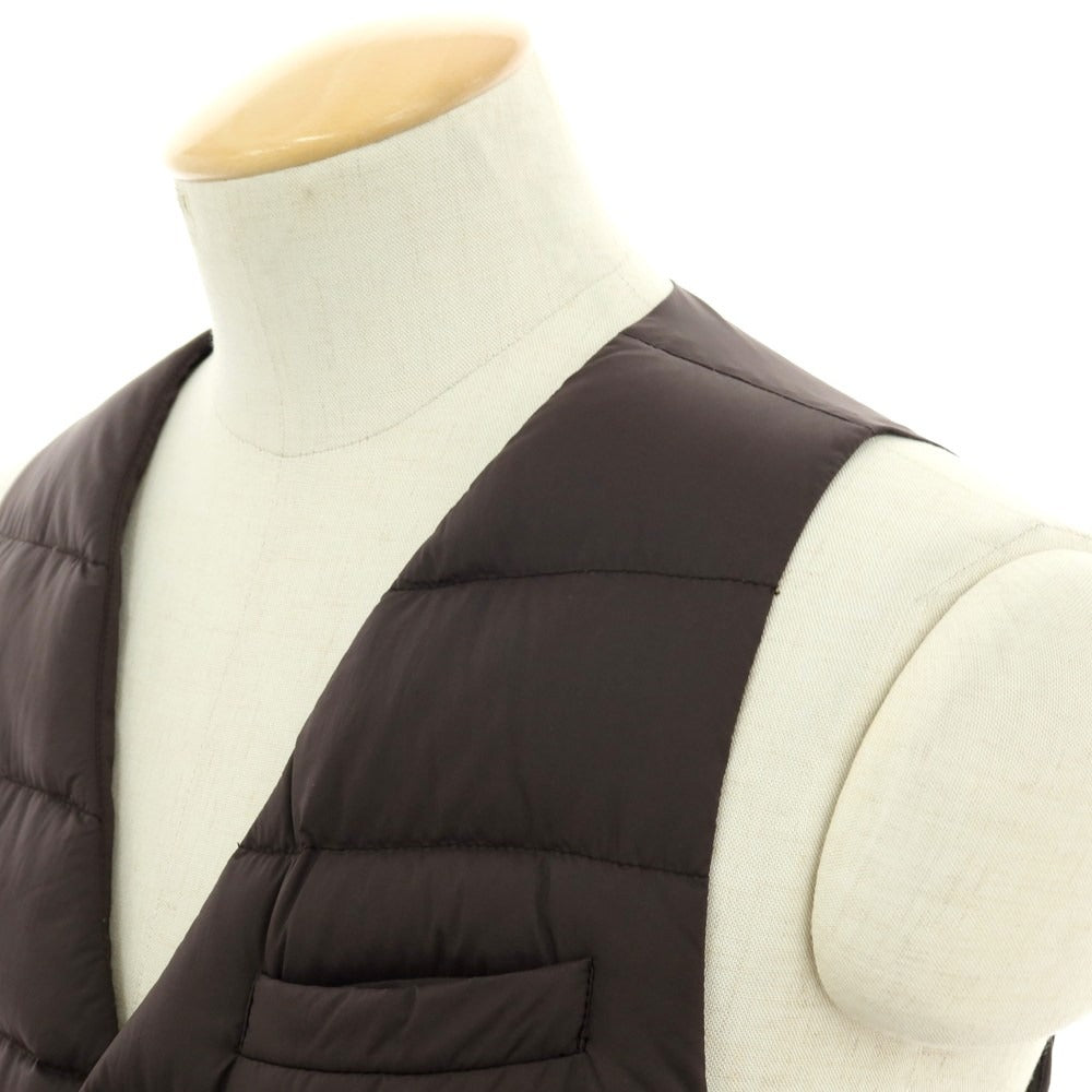 【中古】ヘルノ Herno ナイロンポリウレタン ダウンベスト ジレ ブラウン【 サイズ44 】【 状態ランクB 】【 メンズ 】 [APD]